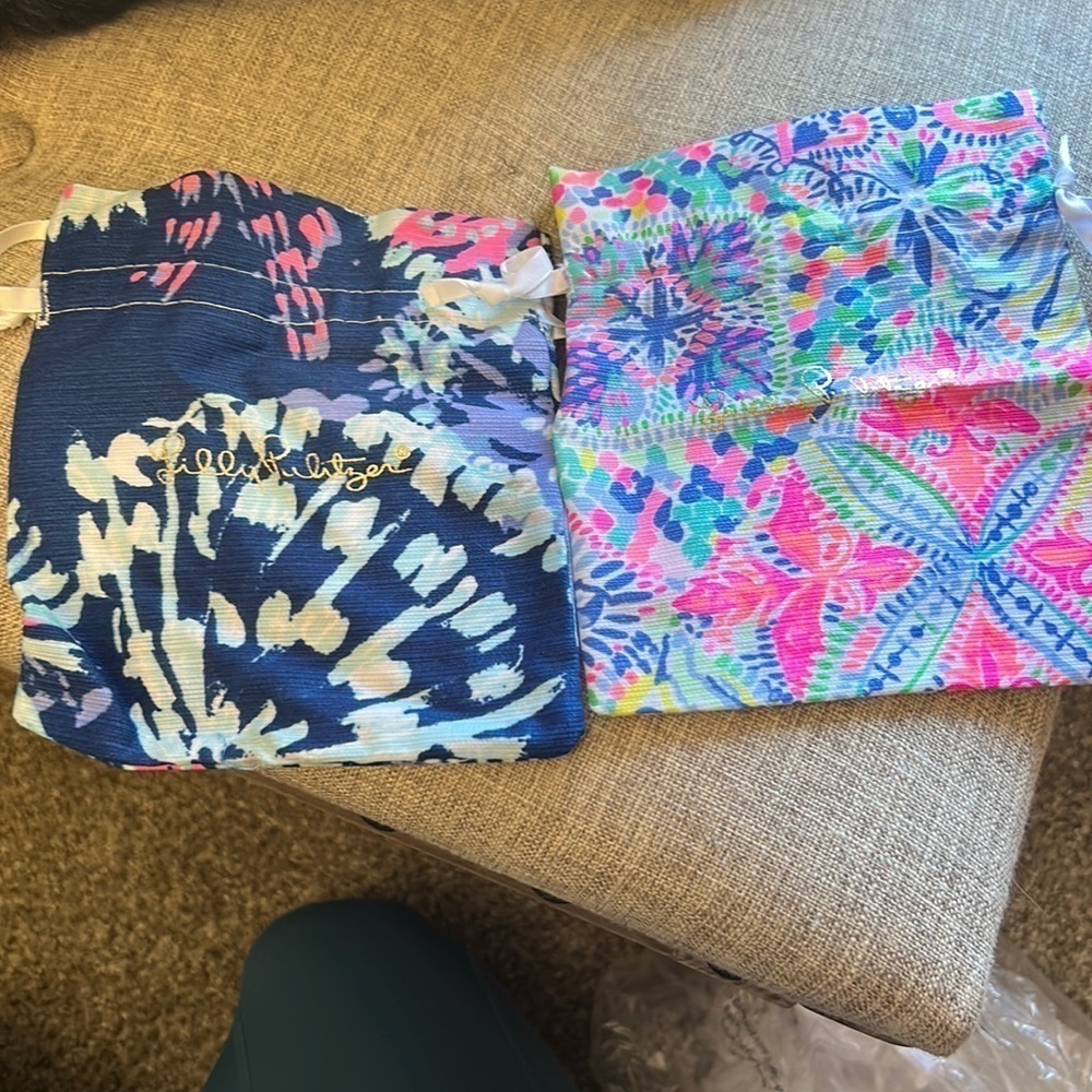 Lilly Pulitzer set of 2 cinch bags new